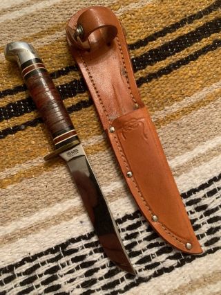 Vintage Western Usa “official Boy Scouts Of America” Bowie Knife W/sheath