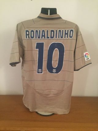 Barcelona Away Shirt 2004/05 Ronaldinho 10 Large Vintage Rare