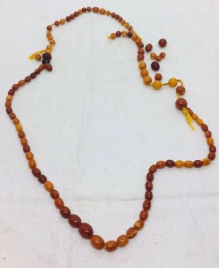 Butterscotch Amber Vintage Graduated Loose Beads For Necklace 21.  5g