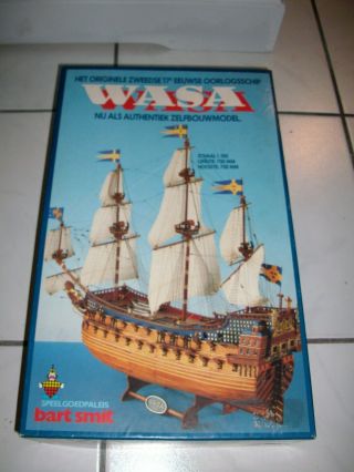 Vintage Wooden 1:100 Wasa Swedish Warship 17th Century 1980 