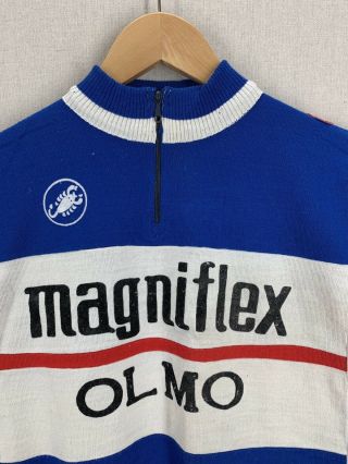 Vintage 70s 80s Castelli Magniflex Olmo Italian Professional Cycling Team Jersey 2