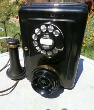 Vintage Antique Western Electric Metal Wall Dial Telephone 4 H