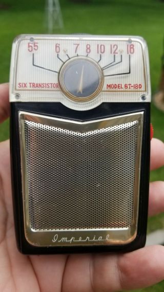 Vintage Imperial 6 Transistor (6t - 180) Pocket Radio,  Classic Design