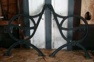 Vintage Wrought Iron Park Bench End Caps With Nuts & Bolts