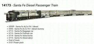 Vintage Lionel Ho Scale 14173 Santa Fe Diesel Passenger Train 1963 Illuminated