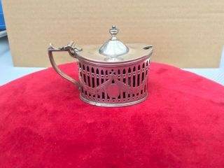 Edwardian Silver Lided Mustard Pot Haseler Brothers Chester 1905 82g