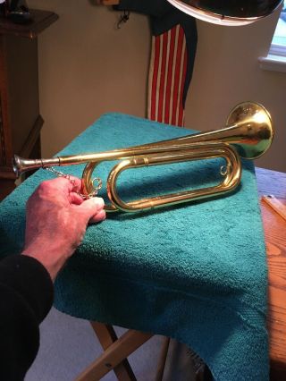 Vintage (1960s) Brass Bugle By American Craftsmen - Made In U.  S.  A.