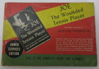 Armed Services Edition Paperback Book - Ww Ii - Joe,  The Wounded Tennis Player