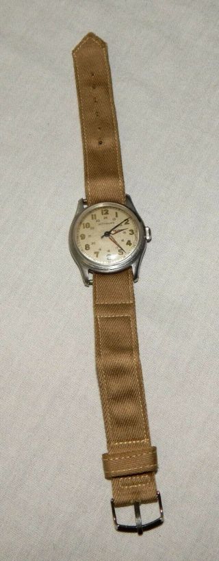 Vintage 1940s Wittnauer Swiss Made Wind - Up 24 Hour Wwii Military Watch