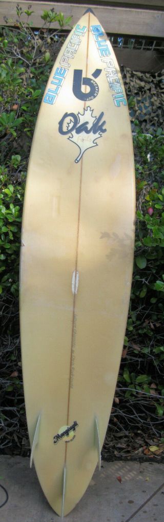 surfboard Blue Pacific Oak Breaker Out Classic Vintage Surf Board Found in SD 7