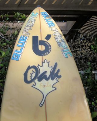 surfboard Blue Pacific Oak Breaker Out Classic Vintage Surf Board Found in SD 8