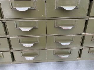 Vintage Lyon Industrial Metal Storage Cabinet Bin 24 Drawers Made in York Pa. 10