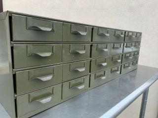 Vintage Lyon Industrial Metal Storage Cabinet Bin 24 Drawers Made in York Pa. 2