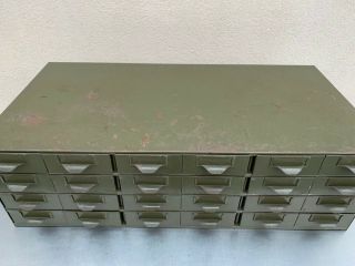 Vintage Lyon Industrial Metal Storage Cabinet Bin 24 Drawers Made in York Pa. 5