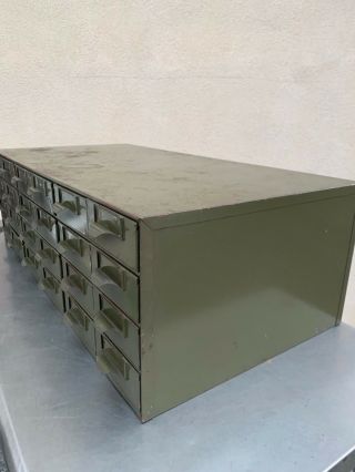 Vintage Lyon Industrial Metal Storage Cabinet Bin 24 Drawers Made in York Pa. 6