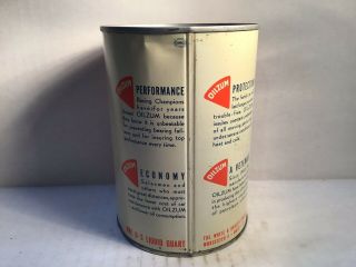 Vintage Oilzum Oil Can Quart NOS Full Rare Handy Sign Sunoco Texaco Mobil Shell 4