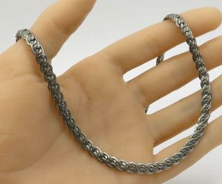 925 Sterling Silver - Vintage Traditional Style Chain Link Necklace - N1342