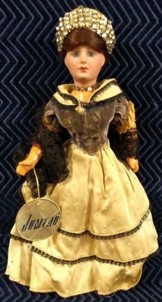 Antique Jumeau Doll With Tags - Porcelain Head & Composite Body - 10 "
