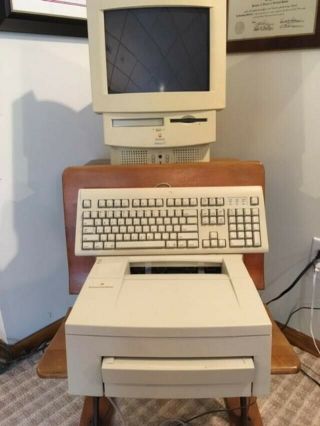 Vintage Apple Macintosh Computer,  Keyboard,  And Printer Set