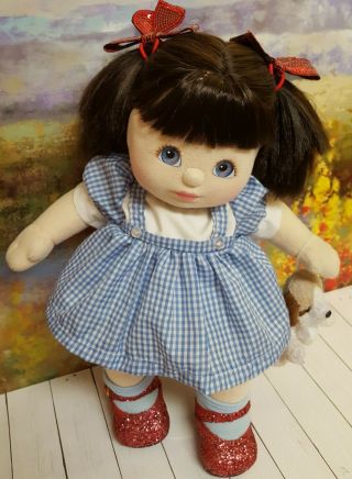 " My Child " Doll W Blue/lilac Eyes In Dorothy & Toto Outfit,  Mattel,  1980s