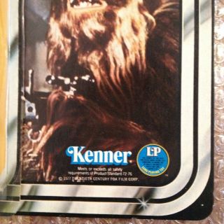 Star Wars Vintage Kenner 1977 Chewbacca 12 A SW - 12A Card Back Bubble SKU Footer 4