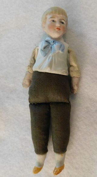 Antique Bisque German Doll House " Half Bisque " Boy Made By Hertwig