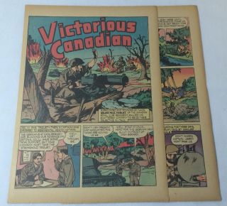 1944 Four Page Cartoon Story Major Paul Triquet,  Victorious Canadian