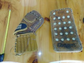 Vintage Hockey 70 ' s Cooper GM12 Goalie Glove And Blocker Set 11