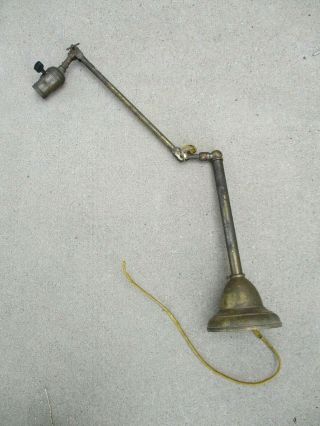 Vintage Antique P&s Articulating Brass Industrial Light Lamp - Steampunk -