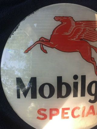 MOBILGAS Special Globe Glass Lens Vintage Mobil Gas Pump Top 16.  25” 6