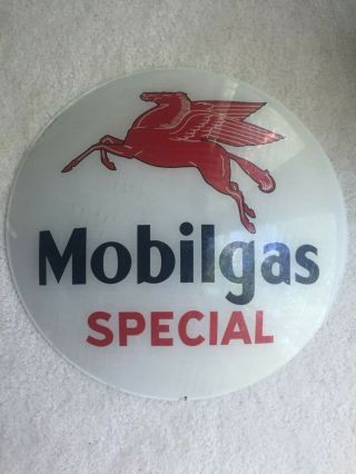 MOBILGAS Special Globe Glass Lens Vintage Mobil Gas Pump Top 16.  25” 8