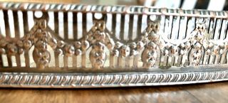 Vintage CHASED SHEFFIELD SILVER PLATE OVAL PIERCED GALLERY TRAY Grapes 8