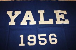 VINTAGE YALE FOOTBALL HUGE BANNER 1956 IVY LEAGUE CHAMPIONS 61 3/4 