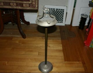 Vintage Art Deco Bulldog Chrome Ashtray Floor Stand Antique Home Decor