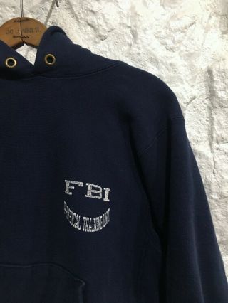 Vintage CHAMPION Reverse Weave FBI Physical Training Unit Sweatshirt Hoodie M 2