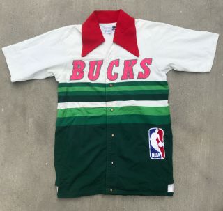 Rare Milwaukee Bucks Junior Bridgeman Game Worn Warmup Nba Shirt Jacket