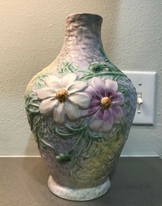 Vintage Weller Pottery Silvertone Lamp Base - Vase - 3