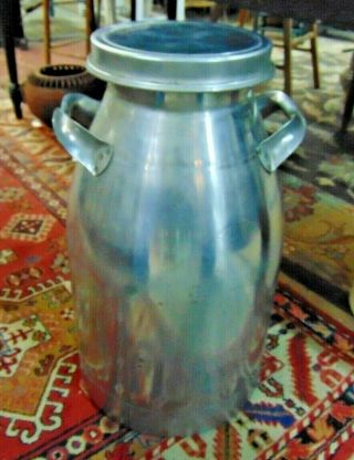 Vintage 40 qt Stainless Steel Milk Can 10 gal Firestone Steel Products Co 72206 2