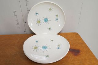 2 Vintage Franciscan Starburst Mid Century Atomic Luncheon Plates