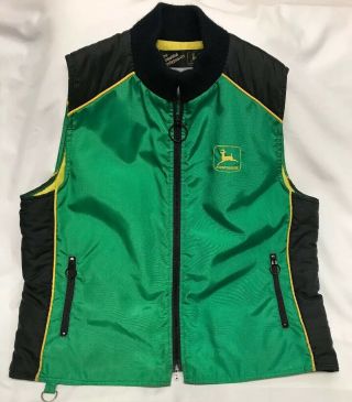 Vtg 70s John Deere Bodyguards Snowmobile Vest Fits L/xl Talon Zippers