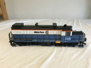 Lgb: White Pass Red/white/blue & Black Alco Diesel 205511 G Scale - Vintage 1989