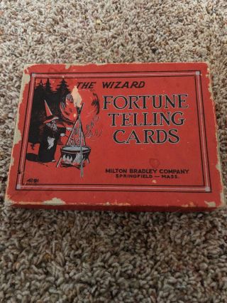 Vintage 1909 The Wizard Fortune Telling Cards Milton Bradley 4191 Complete