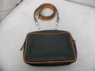 Vintage Dooney & Bourke Black/tan Awl All Weather Leather Crossbody Bag,  Strap