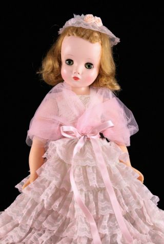 Vintage Madame Alexander Elise Doll 1950s Hard Plastic Face Blonde 15 " Redressed