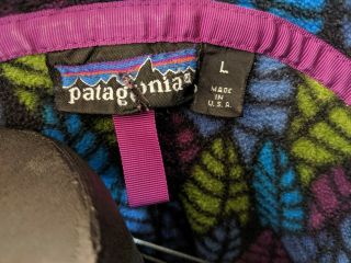 Vintage PATAGONIA Synchilla Fleece Snap - T Leaves Pullover Jacket LARGE USA RARE 4
