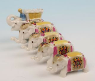 Wade Treasures Elephant Train Complete 5pc Set C.  1957 Vintage Figurines Whimsies