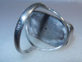 Rare Very big stone coral natural Sterling 925 silver ring size 10 4