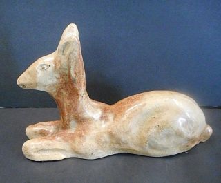 VINTAGE AMERICAN FOLK ART PRIMITIVE SEWER TILE POTTERY DEER HAND MADE FIGURINE 5