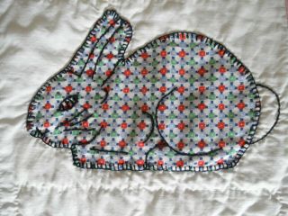 BABY QUILT VINTAGE BUNNY APPLIQUES HAND QUILTED MACHINE PIECED FLOUR SACK FABRIC 6