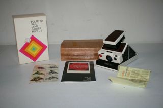 Vintage Polaroid Sx - 70 Model 2 Land Camera Complete W/original Box Ivory White